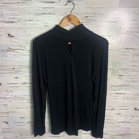 MICHAEL Michael Kors Black Fitted Tie Front Blouse size medium - Picture 7 of 7